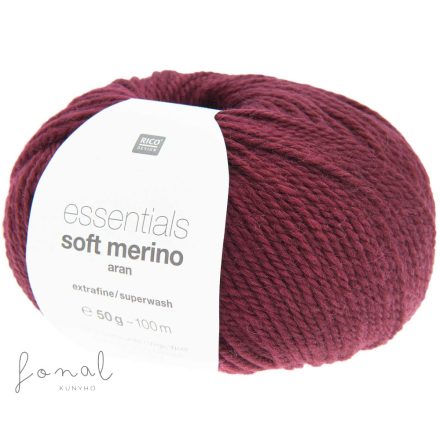 Rico Essentials Soft Merino aran 100% gyapjú fonal - 003 Borvörös
