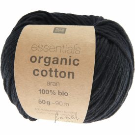   Rico Essentials Organic Cotton aran 100% pamut fonal - 020  Fekete