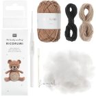 Horgoló készlet Ricorumi Állatok MACI Ricorumi Mini Easy Crochet Set – Teddy