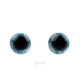   Glitteres biztonsági szemek amigurumihoz Ø10 mm - türkiz (1 pár)