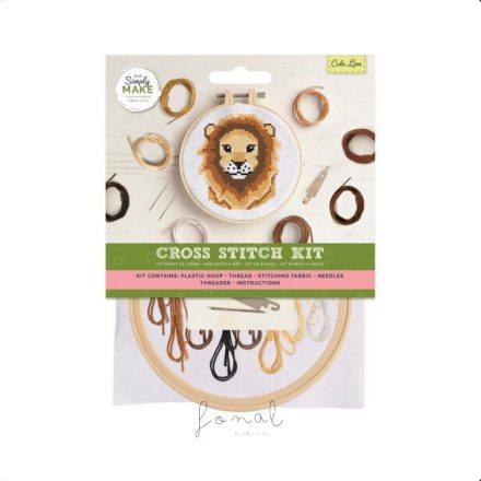 Keresztszemes hímzőkészlet- ARANYOS OROSZLÁN