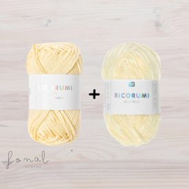 Ricorumi pamut+zsenília kombináció - pasztell sárga