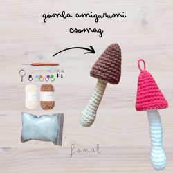   DIY Amigurumi alapcsomag - Barna gomba dísz (PDF mintával!)